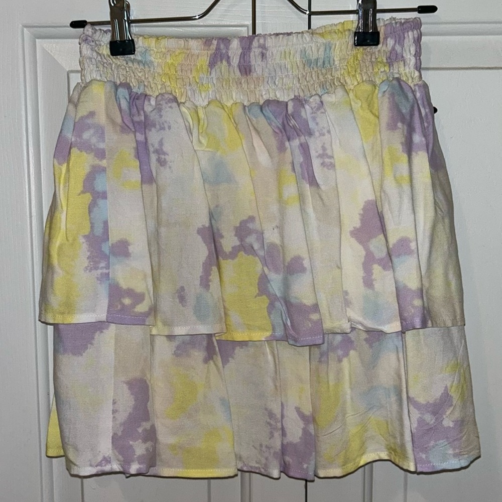 Tie dye ruffled skirt